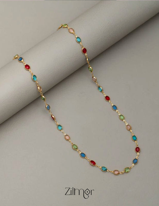 KY101528 - Semi Precious Stone Long Necklace 1-Zilmor