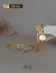 KY1011779 - Gold Plated AD Stone &Lakshmi coin Bangle Combo 4-Zilmor