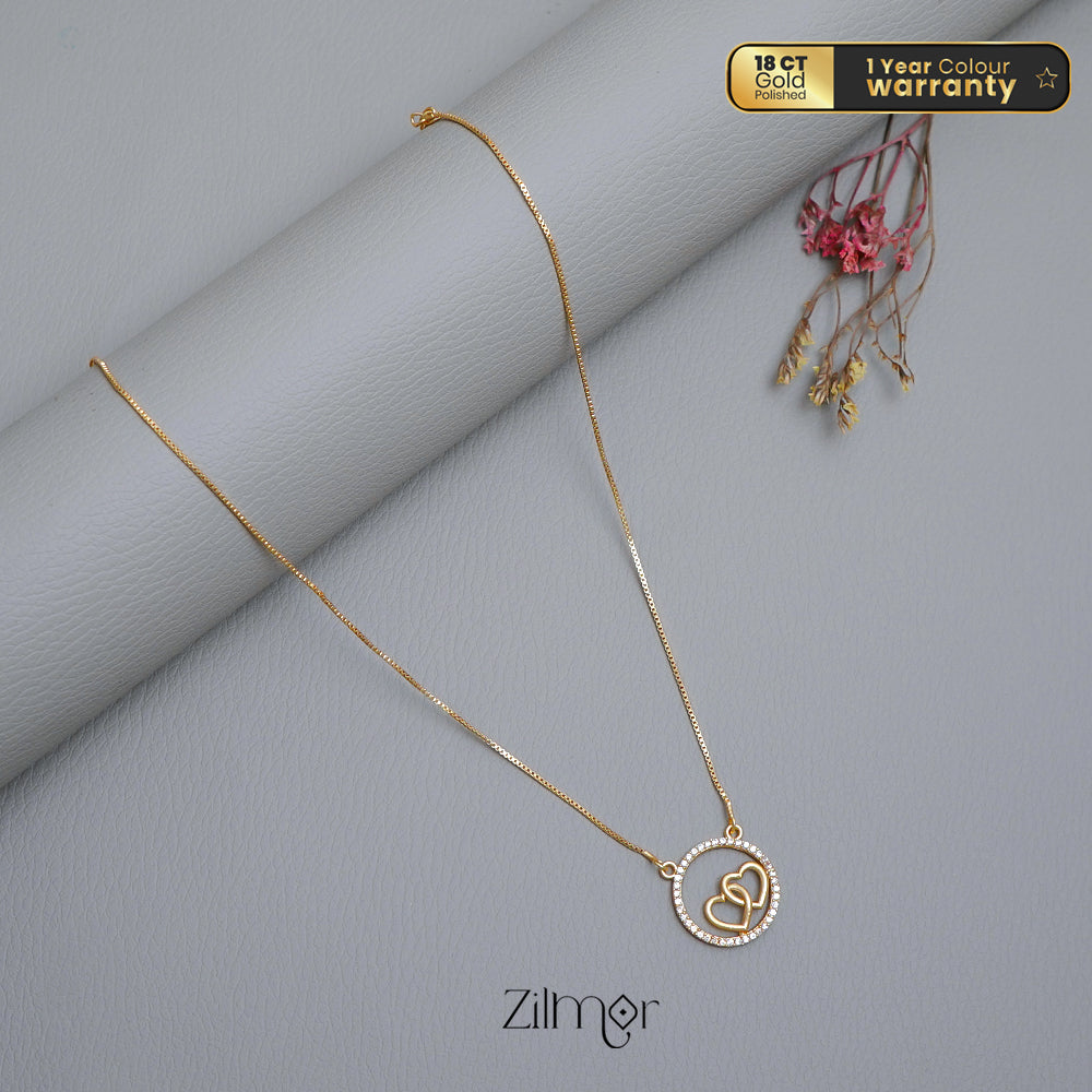 PP1011583- Gold Tone AD Stone Simple Necklace