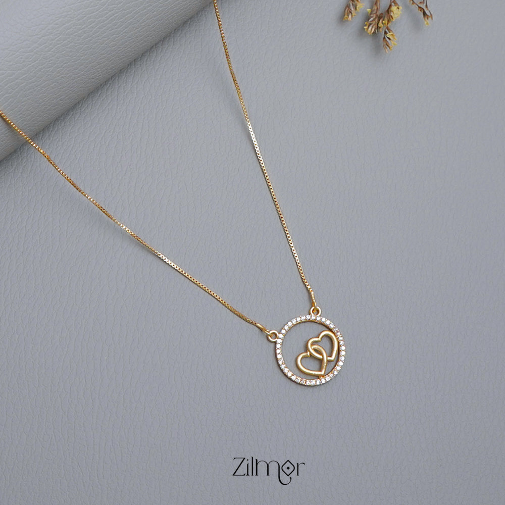 PP1011583- Gold Tone AD Stone Simple Necklace