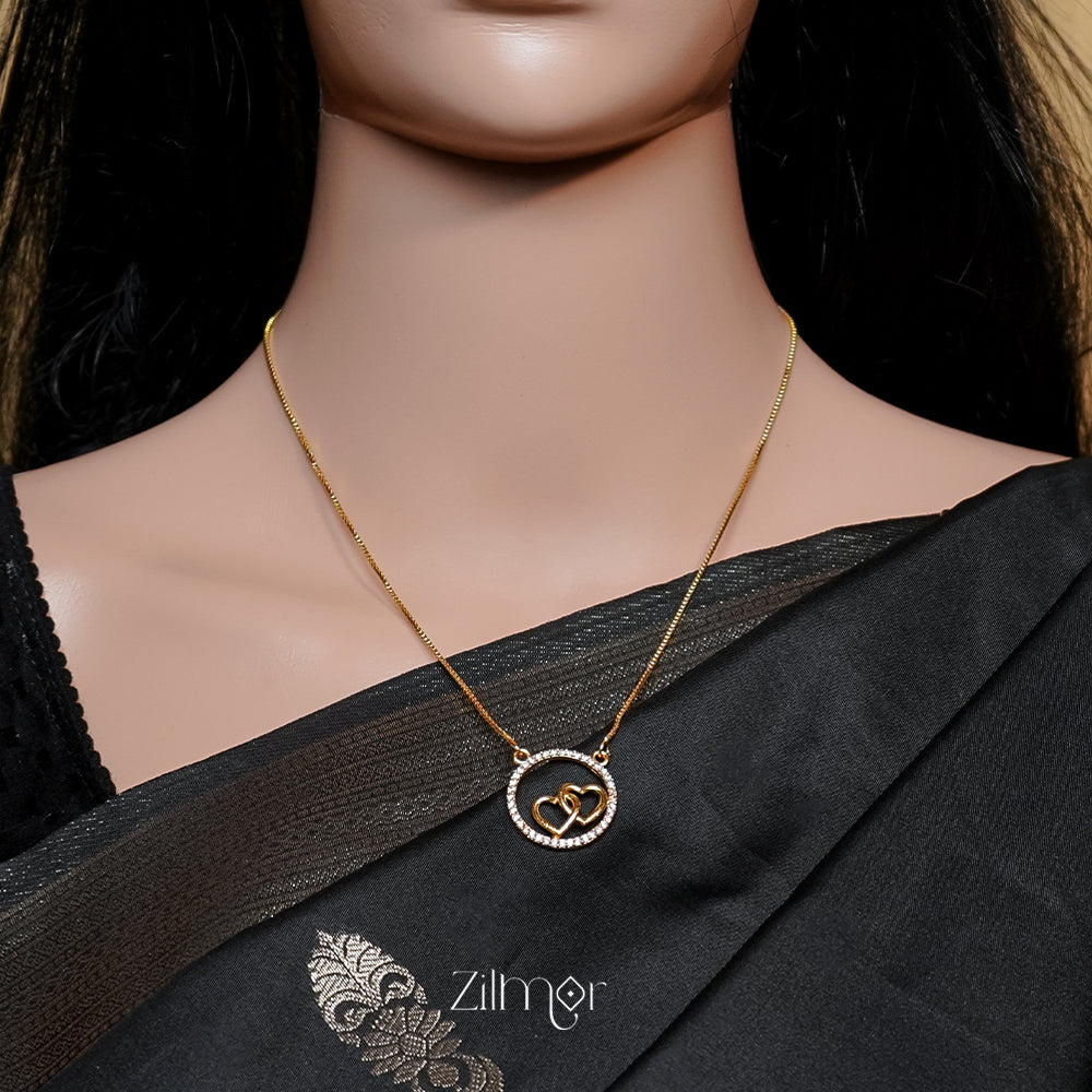 PP1011583- Gold Tone AD Stone Simple Necklace