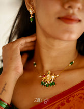 SN1011230- Traditional Shanku Chakra Pendant Invisible Necklace Earrings Set 6-Zilmor