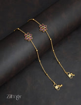 SN1011816- Premium Antique Flower Pair Anklet