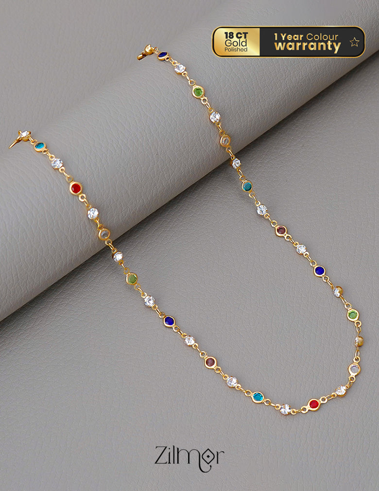KT1011682 - 18k Gold Plated Semi Precious Multi Stone Necklace 1-Zilmor