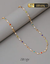 KT1011682 - 18k Gold Plated Semi Precious Multi Stone  Necklace 1-Zilmor