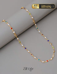 KT1011682 - 18k Gold Plated Semi Precious Multi Stone Necklace 1-Zilmor