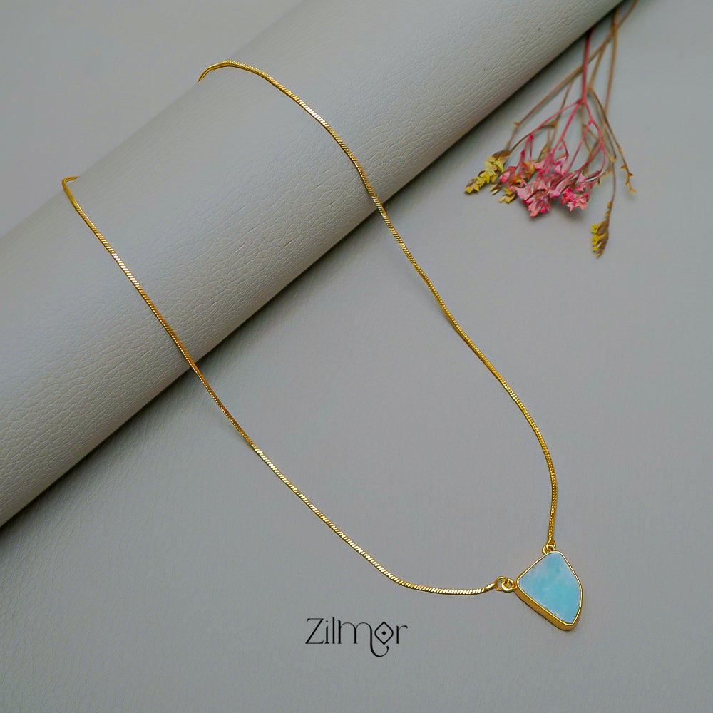 CL1011590 - Natural Stone Pendant Simple Necklace (color option)