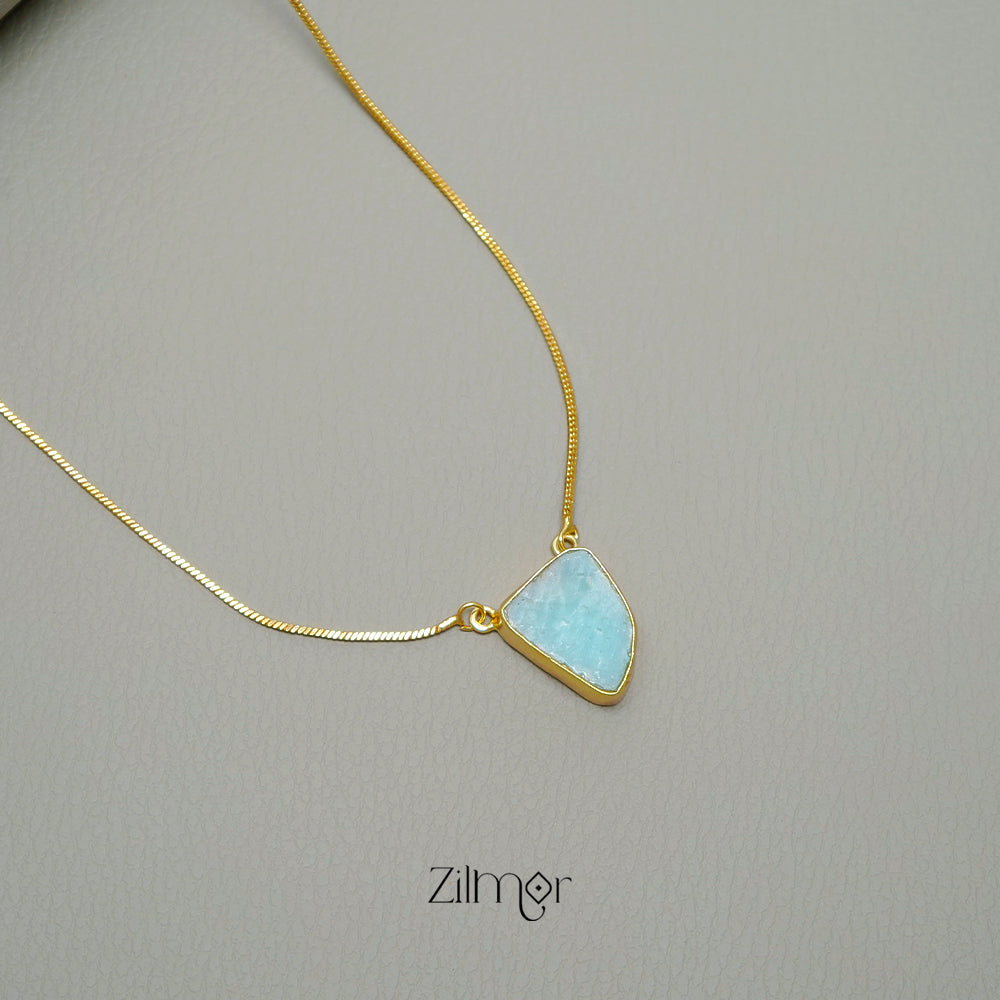 CL1011590 - Natural Stone Pendant Simple Necklace (color option)