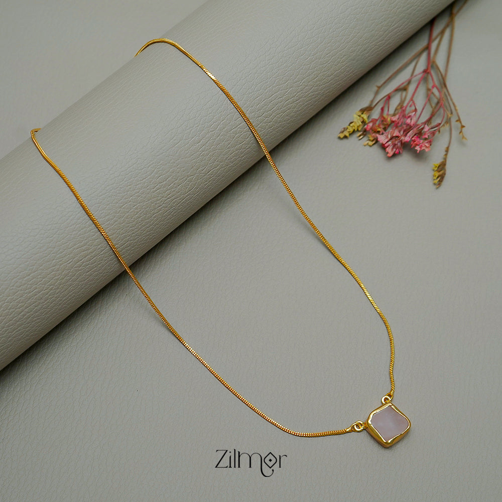 CL1011590 - Natural Stone Pendant Simple Necklace (color option)