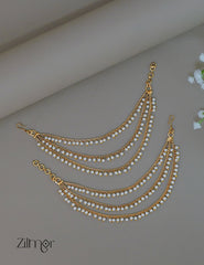 KA1011911 - Antique 3 Layer Pearl Bridal Earchain Maatal 1-Zilmor