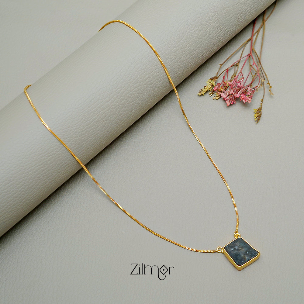 CL1011590 - Natural Stone Pendant Simple Necklace (color option)