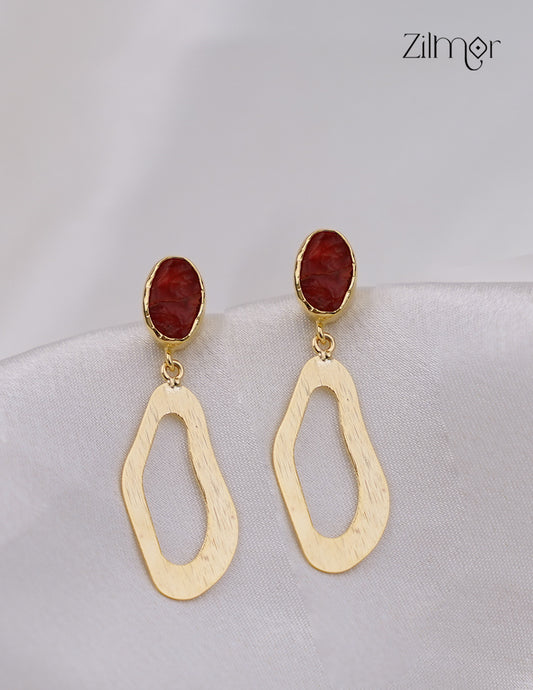 Natural Raw Stone Earring (color option) -ZP1012164