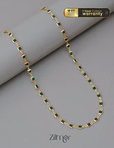 KT1011679 - 18k gold plated Semi Precious Stone Short  Necklace (color option) 3-Zilmor
