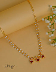 KY1011939- Double Layer Palakka Pendant Pearl choker Necklace