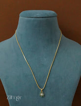 ZR1011929-  Gold Tone AD Stone Pendant Simple Necklace 2-Zilmor