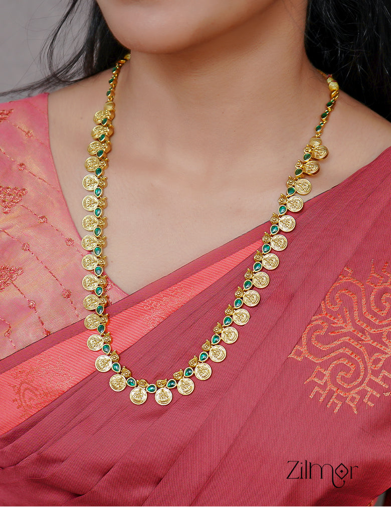 ZL1011424 - Kemp Stone Antique Traditional Kaashu Necklace Earrings Set