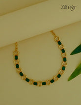 Green AD Stone Choker Necklace -CL1012070