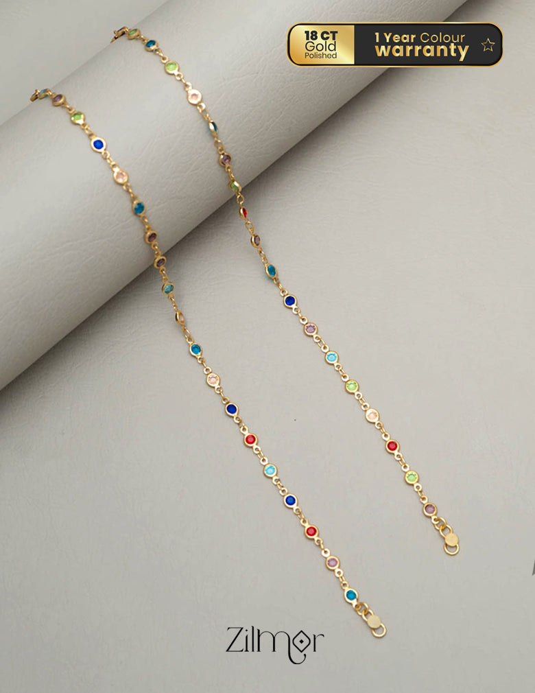 NG101176 - Gold Tone pair Anklet 1-Zilmor