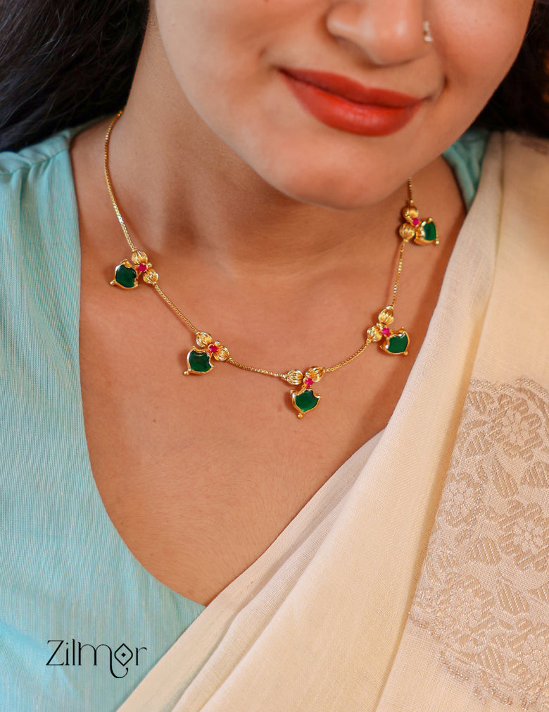AG1011619- Gold tone Simple Invisible Palakka Mala Necklace