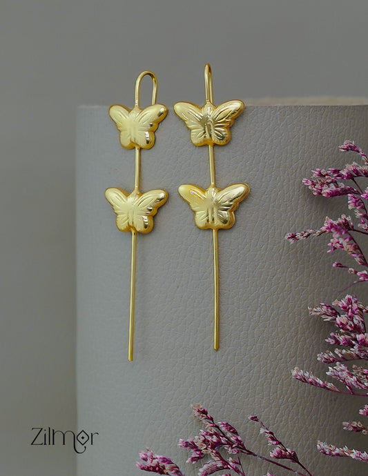 ZA1011871 - Butterfly Brass EarCuff Earrings 2-Zilmor