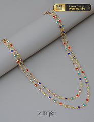 KT1011678 - Semi Precious Stone double layer Long Necklace (color option) 3-Zilmor