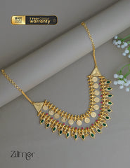 AG1011889 - Gold tone Lakshmi coin & Nagapadam Layer Bridal Choker Necklace 1-Zilmor