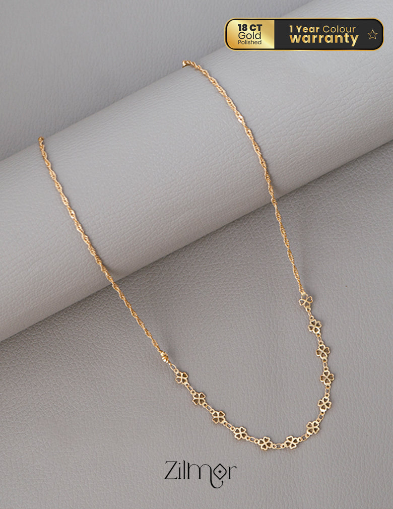 KY101905- Gold Tone Daily Wear Simple Necklace – Zilmor