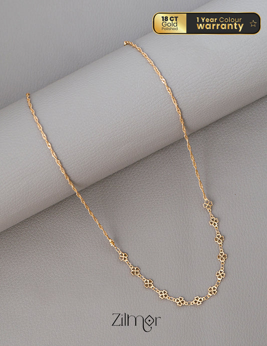 KY101905- Gold Tone Daily Wear Simple Necklace 1-Zilmor