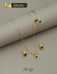 Simple Palakka Necklace Set with Matching Bangle 1-Zilmor