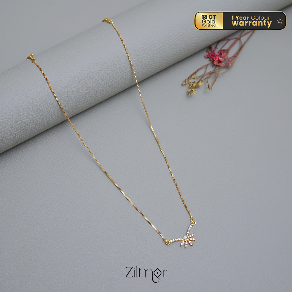 PP1011584 - Gold Tone AD Stone Simple Necklace
