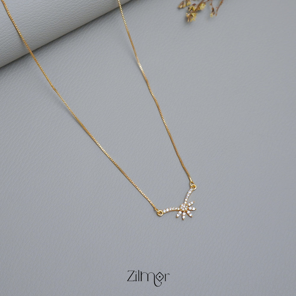 PP1011584 - Gold Tone AD Stone Simple Necklace