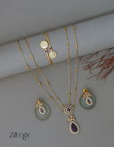 KY1011824 -Antique Double Layer Necklace & Kaashu Bangle combo 1-Zilmor