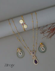 KY1011824 -Antique Double Layer Necklace & Kaashu Bangle combo 1-Zilmor