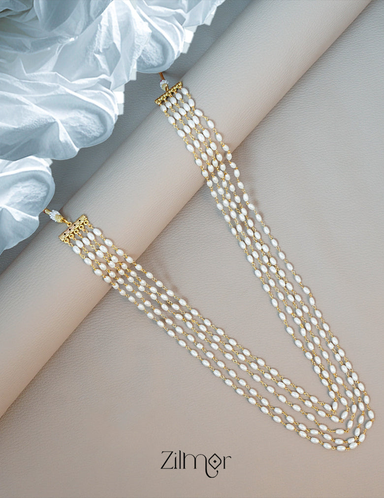 KY1011124- Pearl layer Long Necklace 1-Zilmor