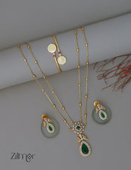 KY1011824 -Antique Double Layer Necklace & Kaashu Bangle combo 2-Zilmor