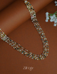 KY1011974- Premium Polished Multi Layer Beaded Chain Necklace