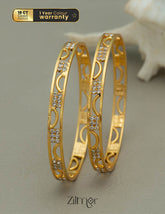 KF101632 - Gold Plated stone bangle (pair) 1-Zilmor