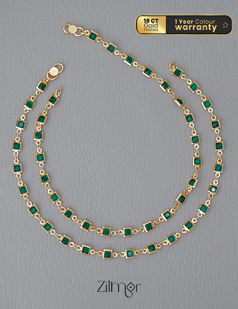 KT1011680 - Semi Precious Stone pair Anklet(color option) 1-Zilmor