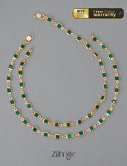 KT1011680 - Semi Precious Stone pair Anklet(color option) 1-Zilmor