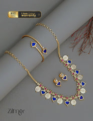 KY1011787 - Gold plated palakka coin Necklace Earrings Bangle set Combo 2-Zilmor