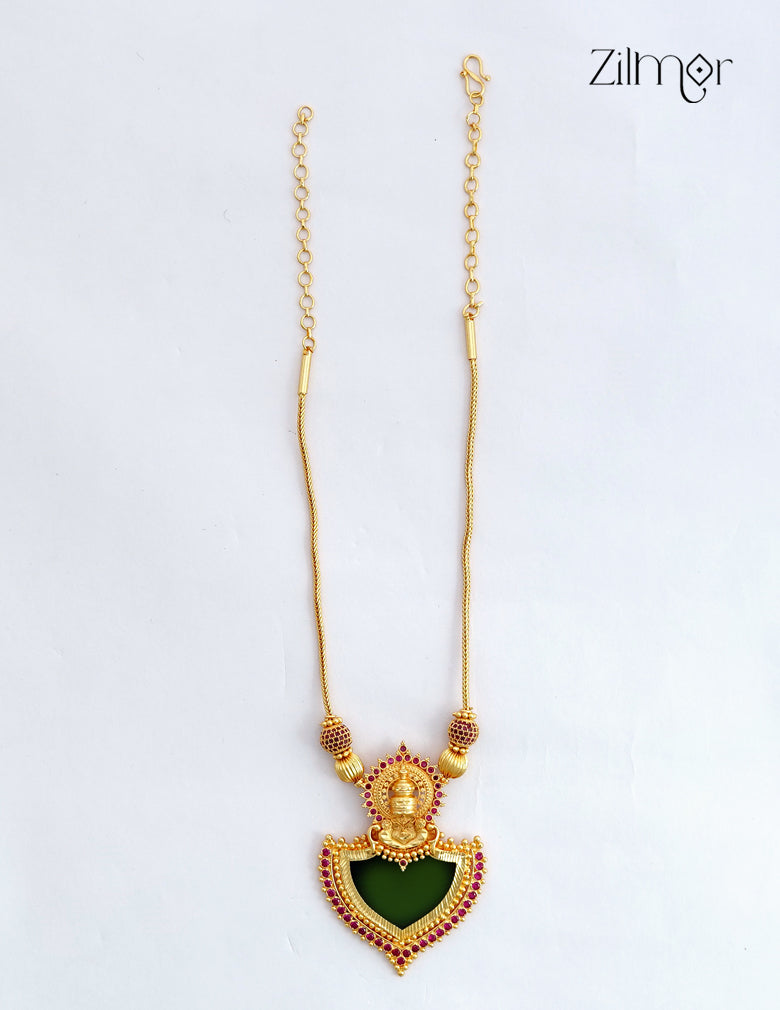 18K Gold Plated Kerala Lakshmi Palakka Pendant Necklace - AG1012515