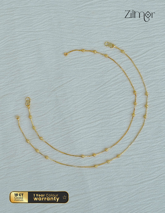 18K Gold tone pair Anklet