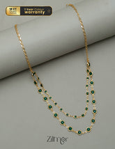 PE101856 - Emerald double layer necklace 3-Zilmor