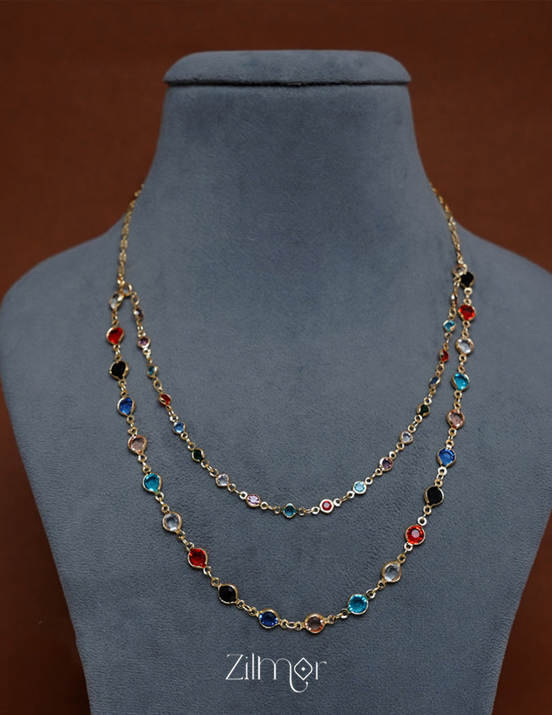 PE101856 - Emerald double layer necklace 4-Zilmor