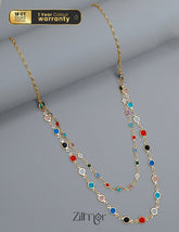 PE101856 - Emerald double layer necklace 1-Zilmor