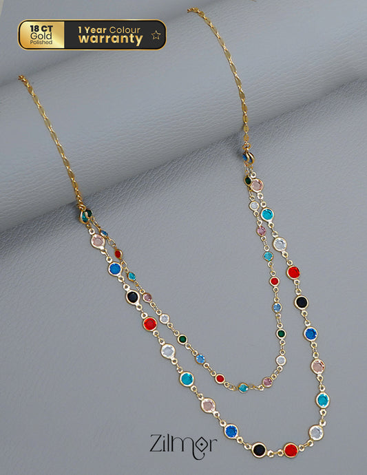 PE101856 - Emerald double layer necklace 1-Zilmor