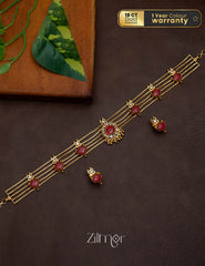 KO101646 - Gold Plated Palakka choker with matching Earring 2-Zilmor
