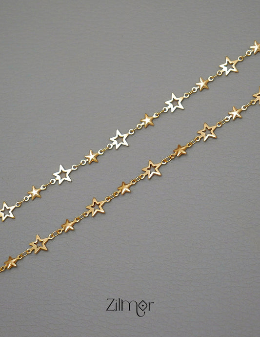KT1011694- Gold Plated Pair Star Anklets 2-Zilmor