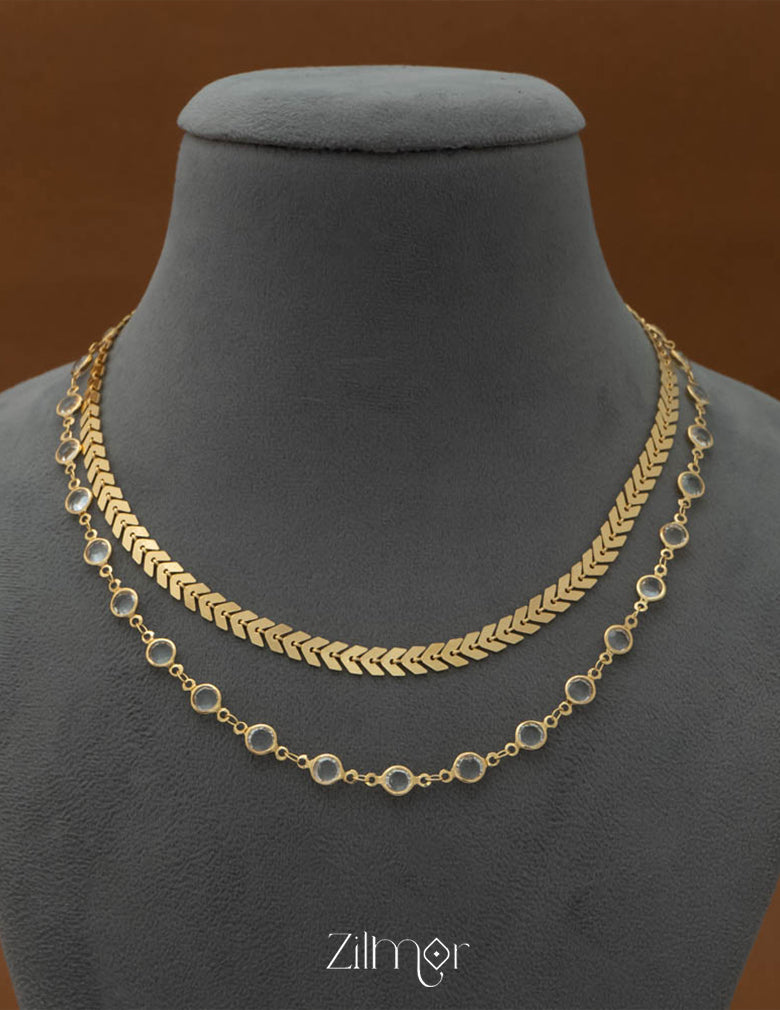 KY101731 - Anti Tarnish layer AD Stone Necklace 4-Zilmor