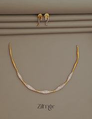 SN1011365 - Premium Antique AD Stone Necklace with Earrings